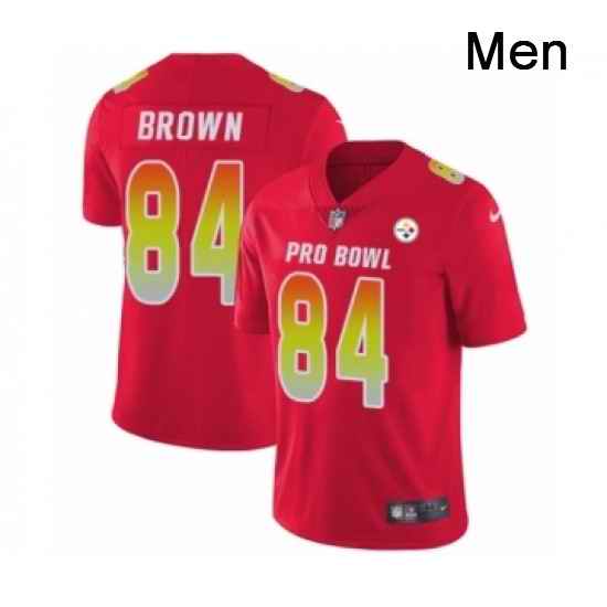 Mens Nike Pittsburgh Steelers 84 Antonio Brown Limited Red AFC 2019 Pro Bowl NFL Jersey